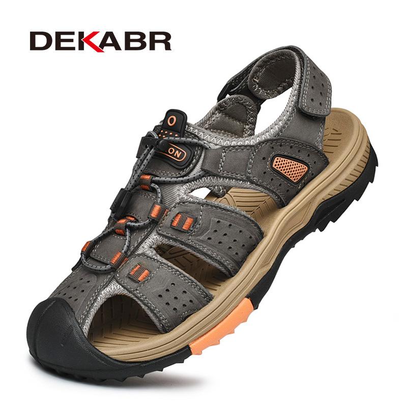 Genuine Leather Sandals - Summer Classic Men Slippers - Soft Comfortable Walking Footwear (MSC6)