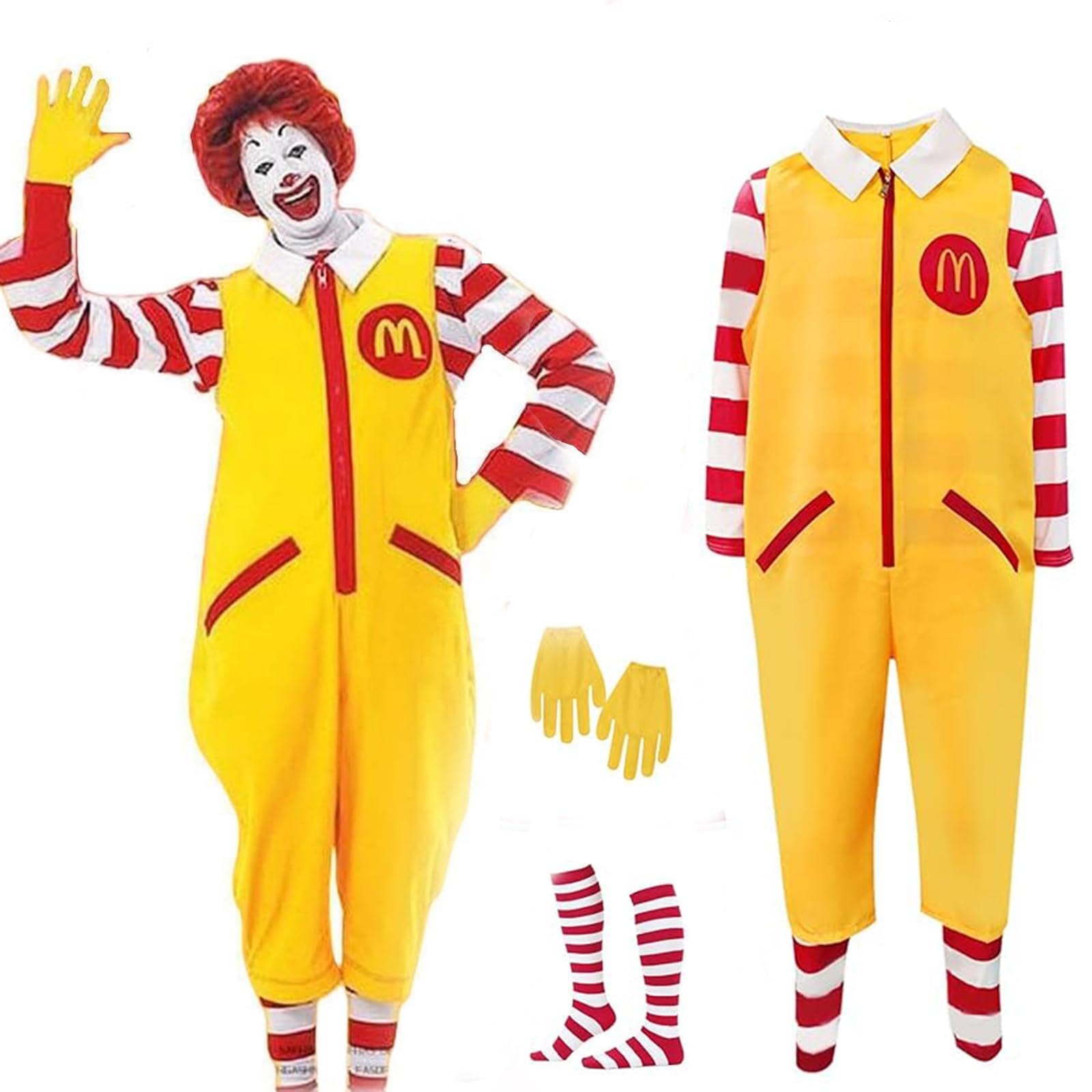 

iinoo Cosplay Halloween Stage Anime Unisex McDonald s Costume, Costume, McDonald s Costume, Disguise, Costume, [4-Piece Set] (XL)