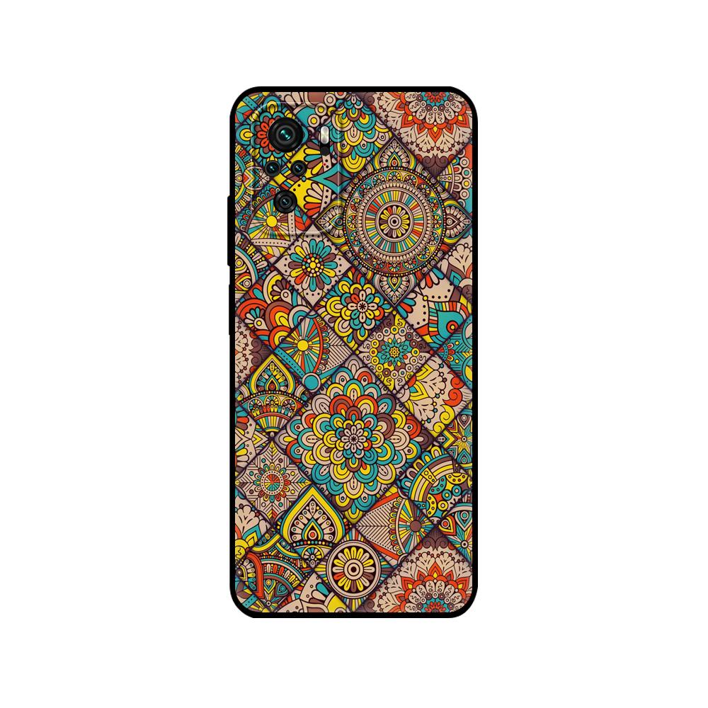 Czarne etui TPU dla Xiaomi Redmi 9T Etui Redmi Note 9T Note 10 5G 4G Pro 10S Etui 3D Wytłaczany Vintage Retro Krata Kwiat