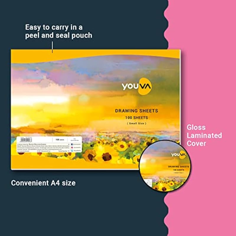 Navneet Youva | Loose Sheets | Drawing Sheets 21X29.7 Cm | 100 Sheets | Pack Of 1