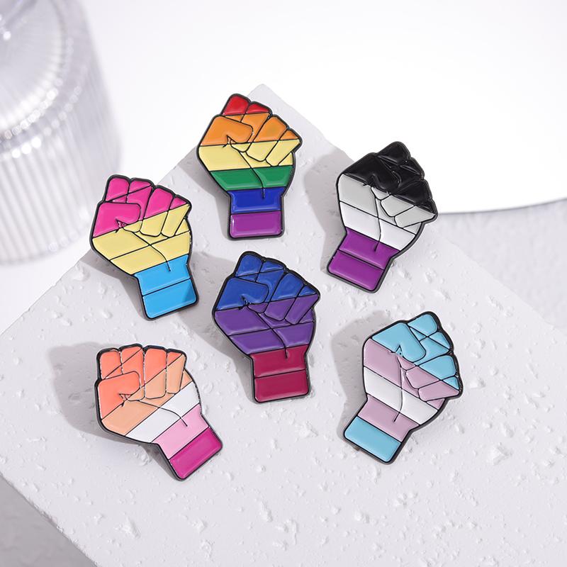 LGBT Faust Emaille Anstecknadeln Individuell Lesbisch Gay Bi Trans Asexuell Pan Anstecker Reversabzeichen Pride Regenbogen Schmuck Geschenk für Liebende