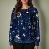 Women's Casual Long-sleeved Single-breasted Christmas Printed Protective Clothing Cardigan Top
