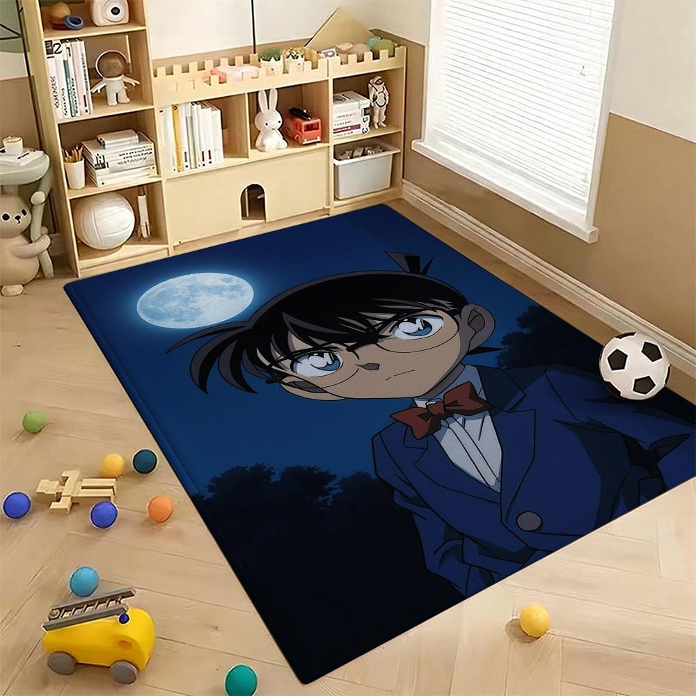Detective Conan Mystery Adventure Theme Rug Absorbent Nonslip Carpet For Living Room Coffee Table Home Party Decor Gift For Friends