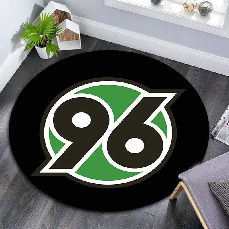 Hannover 96 FC Bedruckter Runder Teppich, Rutschfester Waschbarer Kreis-Teppich für Wohnzimmer Schlafzimmer Spielzimmer, Sportfan Dekoration, Feiertags-Geburtstagsgeschenk