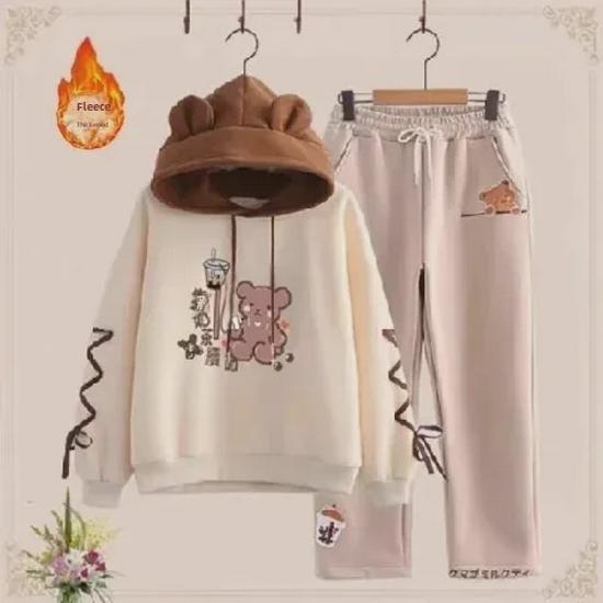 Mädchen Kapuzenpullover und Dicke Hose Set - Gemütlich und Stilvoll für Herbst/Winter