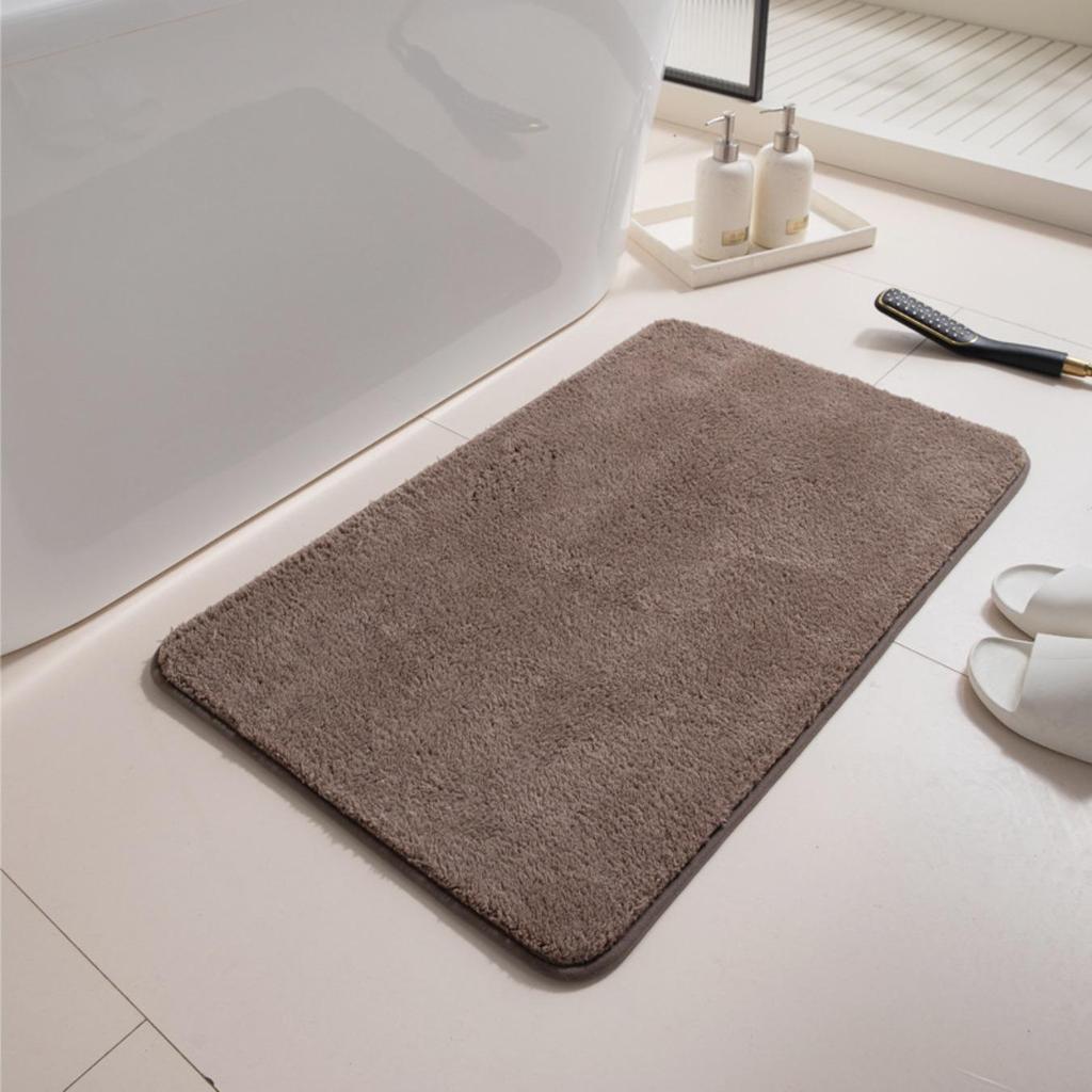 Tappetino da bagno con incisione in pile, tappetino antiscivolo per il bagno, tappetino per il pavimento laterale della vasca da bagno, zerbino per la porta della doccia, imbottitura in memory foam 3D