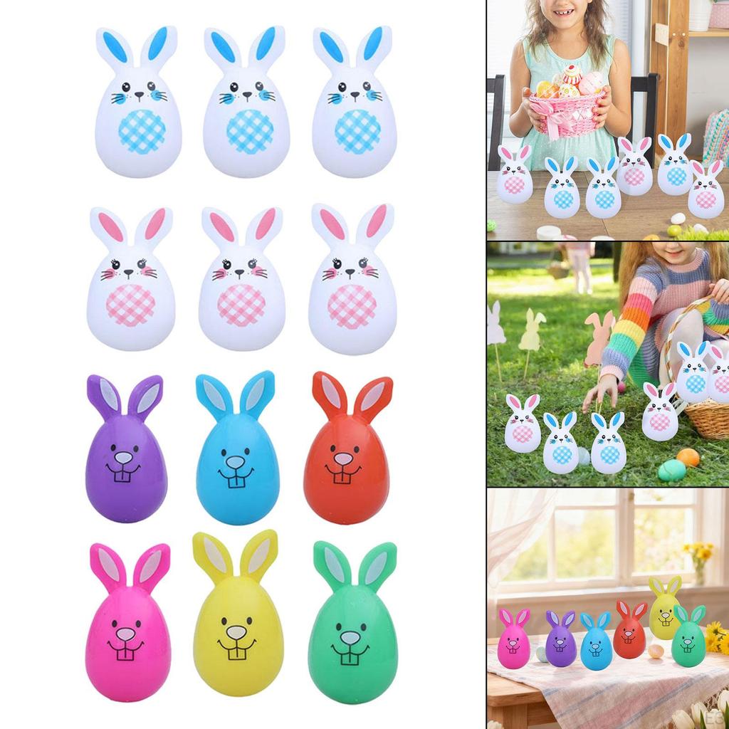 6 Pieces Easter Colorful Eggs Basket Filler Reusable Lightweight Party Decor Ornament for