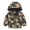 Children's Loose Casual Printed Zipper Hooded Cardigan Jacket