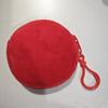 Solid Color ID Card Bag Round Shape Keychain Wallet Soft Coin Purse  Travel