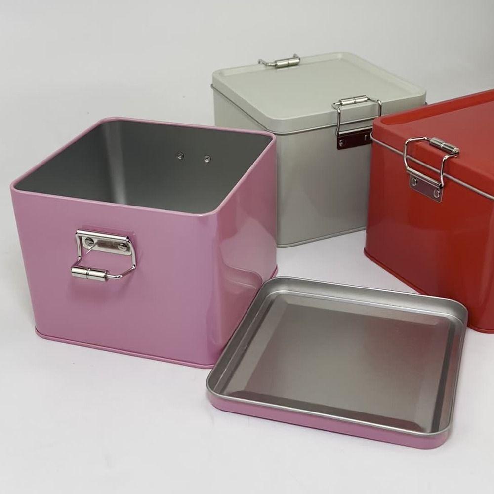 120*120*95mm Metall Aufbewahrungsbox Mehrfarbig Süßigkeitenbox Robuster Schnappverschluss Eisenbox Geldbehälter