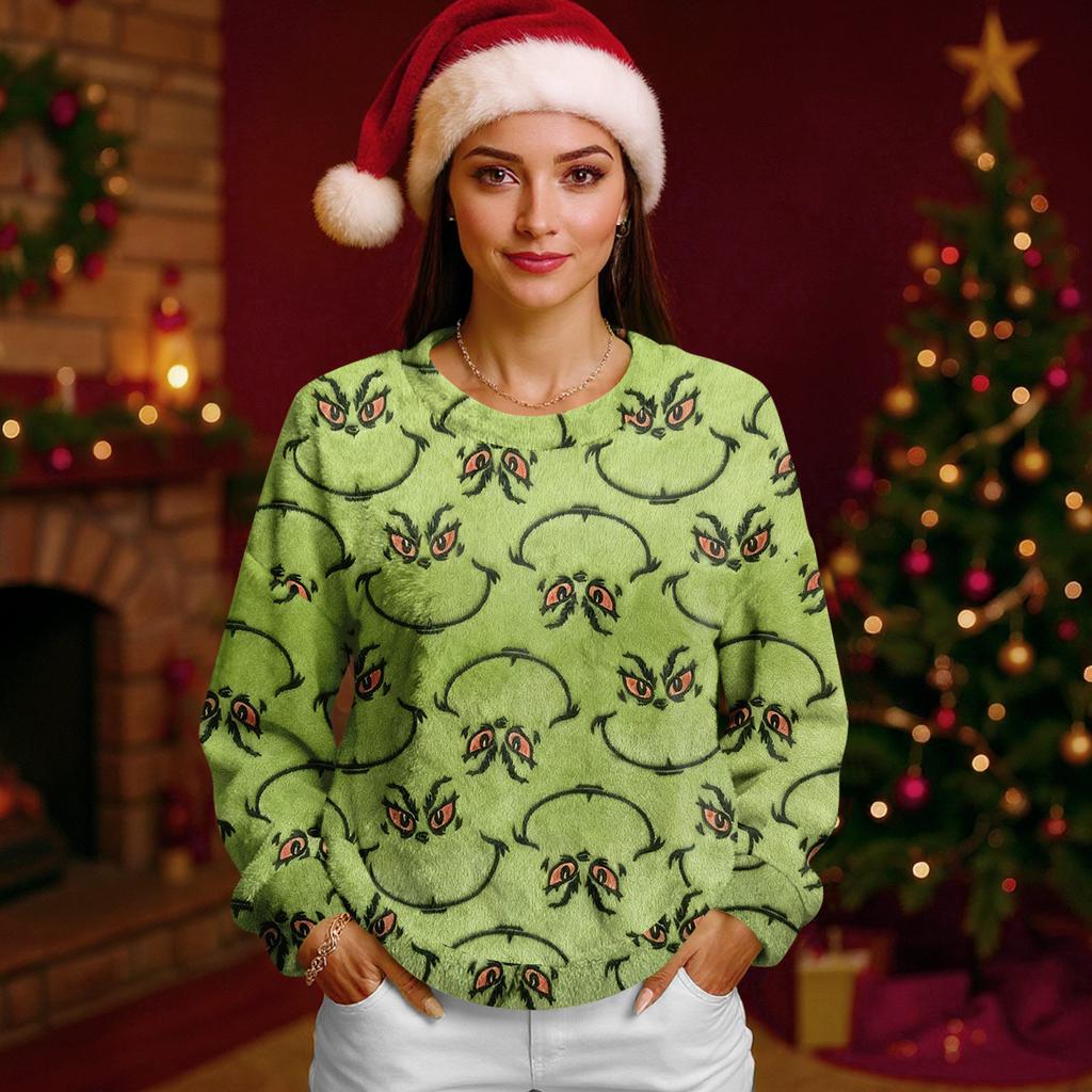 Women's Fleece Hoodie Long-Sleeve Round  Neck Casual Comfortable Loose-Fit Lightweight Women's Hoodie