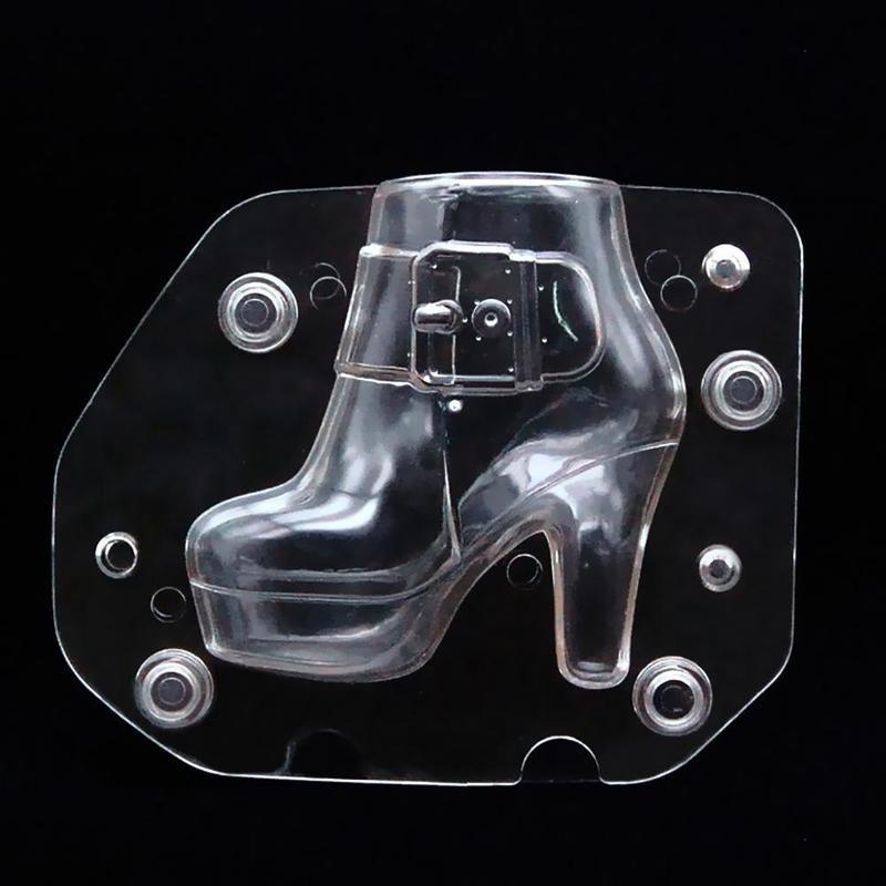 3D Plastic Women Boots Chocolate Mold Lady Shoes Candy Molds Cake Decorating Tools DIY