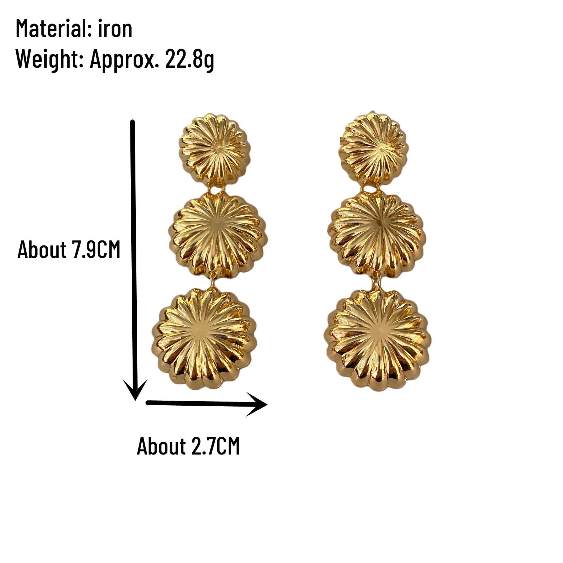 European & American Fashion Metal Earrings: Ginkgo Leaf, Tree Leaf, Sunflower Design - Versatile Women s Accessories