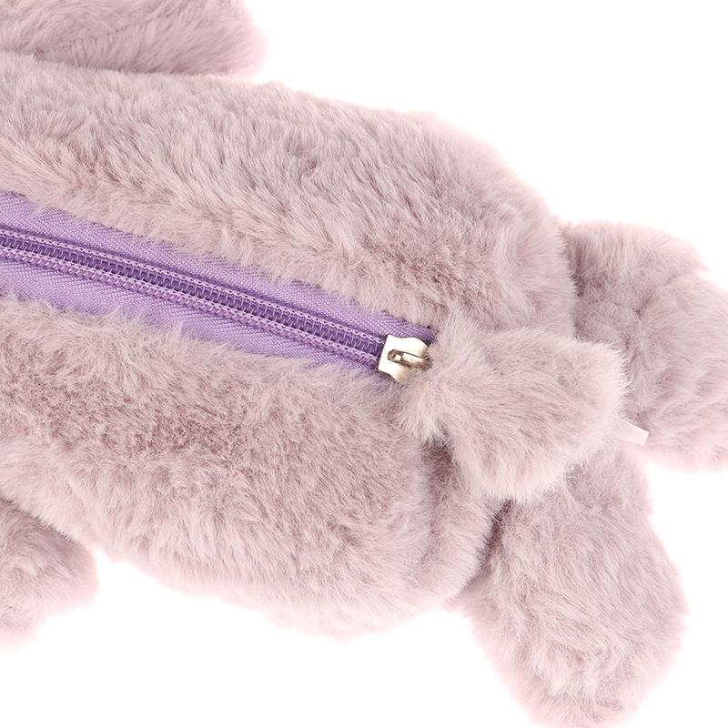 1Pc Cute Rabbit Shape Plush Pencil Case Plush Animal Stuffed Toy Stationery Pouch Makeup Bag Storage Bag School Supplies