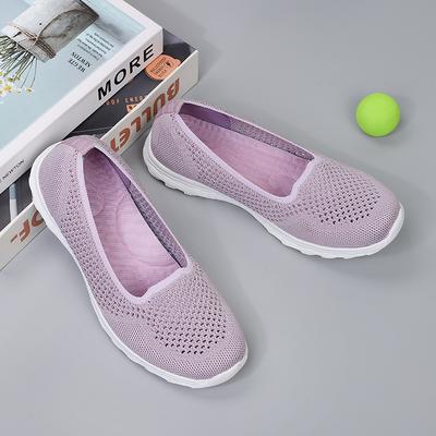 Damen Sommerschuhe Mode Mesh Flache Schuhe Atmungsaktiv Rutschfest Tägliche Freizeitschuhe Elegant und Schlicht Slipper Bestseller