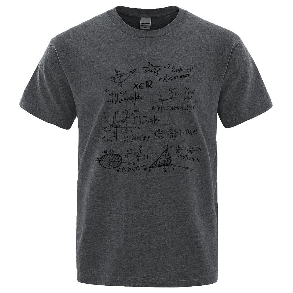 Mathematische Formel Mode T-Shirts Herren Atmungsaktive Schweiß T-Shirts Sommer Übergroße Kleidung Locker 100% Baumwolle Locker Herrenhemd