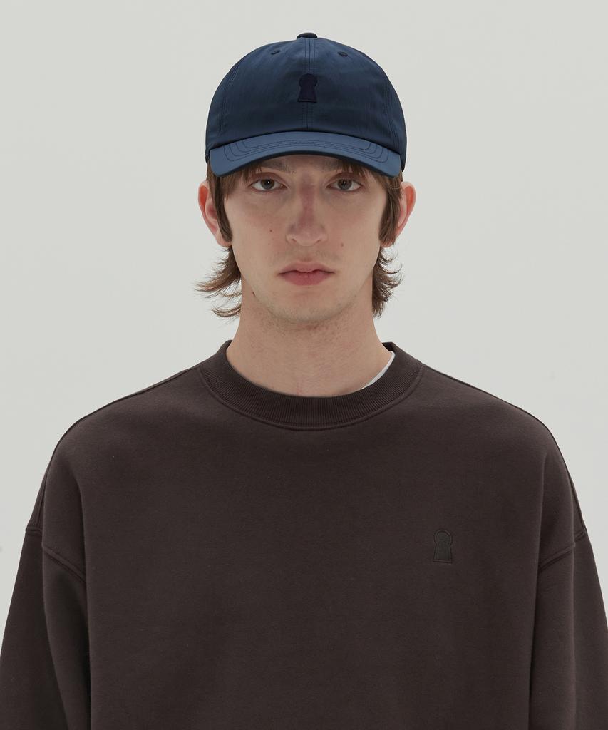 Sekeonmonollogeu Keyhole Logo Nylon Ball Cap Navy Seac003Navy