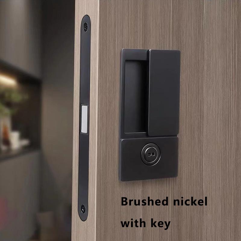 New Style Handleless Flat Lock Modern Bedroom Magnetic Recessed Door Handle Silent Push And Pull Invisible Sliding Door Lock