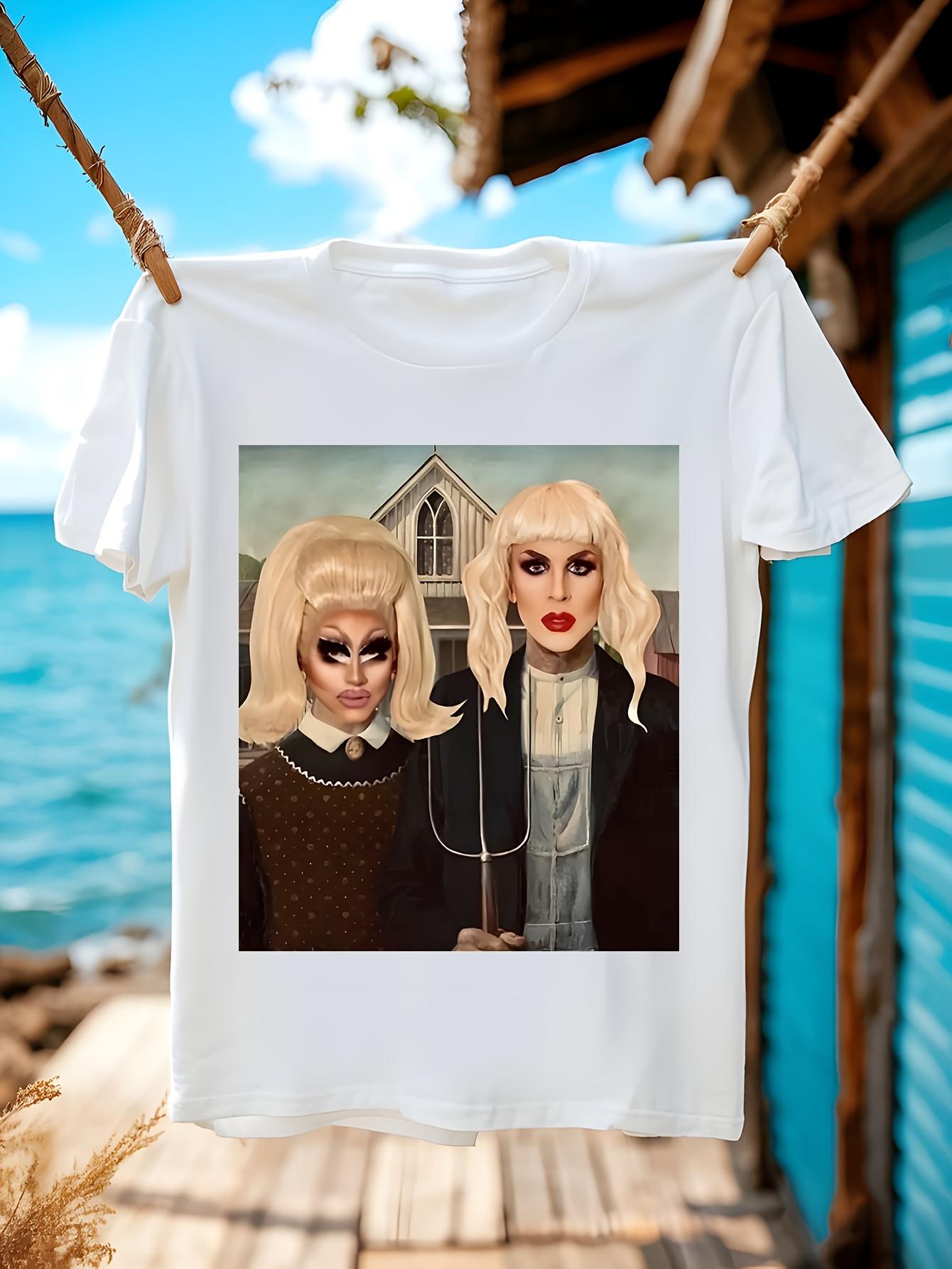 Big Tall Trixie Katya Artwork Graphic Tshirt 100% Cotton ... XXXXL