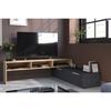 RAW TV Cabinet - Oak and Steam Black Decor - 1 Flap + 1 Drawer - 4 Modulations To Choose from - L250 X H 50 X D 46.6 Cm