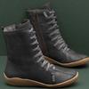 Large size retro medium boots women's autumn and winter new Martin boots women's TEUM boots women