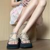 fashion Fashion Sandals Women's Summer New Square Head Rhinestones with Thin Thick Sole Increase Roman Shoes