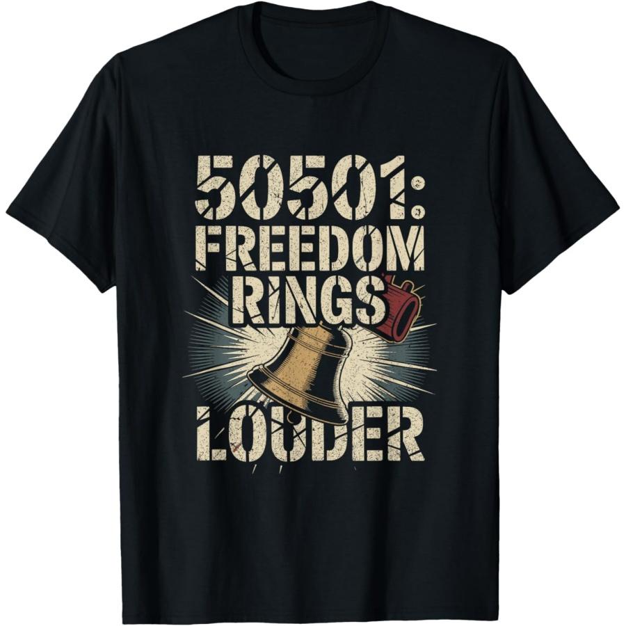 

50501 Liberty Bell with Freedom Rings Louder T-Shirt XXXXXL чорний