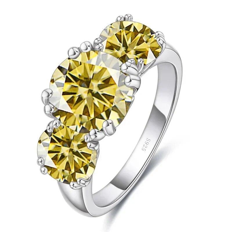 

SACE GEMS GRA Сертифицированное кольцо с муассанитом 2 карата VVS1 Lab Diamond Solitaire Кольцо для женщин Обручальное кольцо с обещанием ювелирных изделий 7 жёлтый