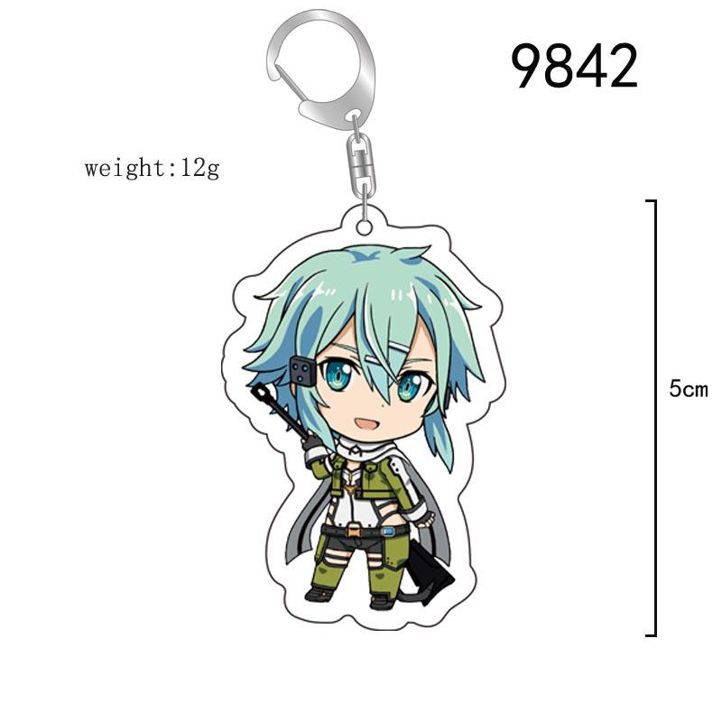 Sword Art Online Acrylic Keychain: Asuna, Sinon, Kirito Anime Charm