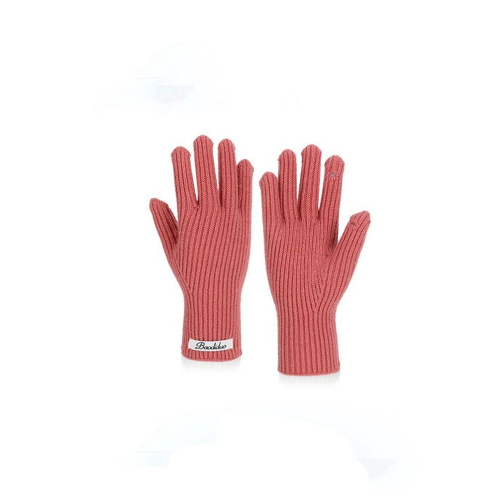 Solid Color Hat Scarf Gloves Set Warm Winter Beanie Hat Neck Warmer Thermal Knit Cap Hiking