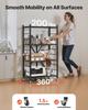 4-Tier Foldable Storage Shelf with Wheels 26 X 13 X 46-inch Metal Shelving