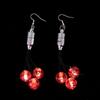 Pendientes de Clip Colgantes de Calabaza Eléctrica Pendientes de Gato Negro con LED Calavera Pendientes Colgantes Luminosos Regalo