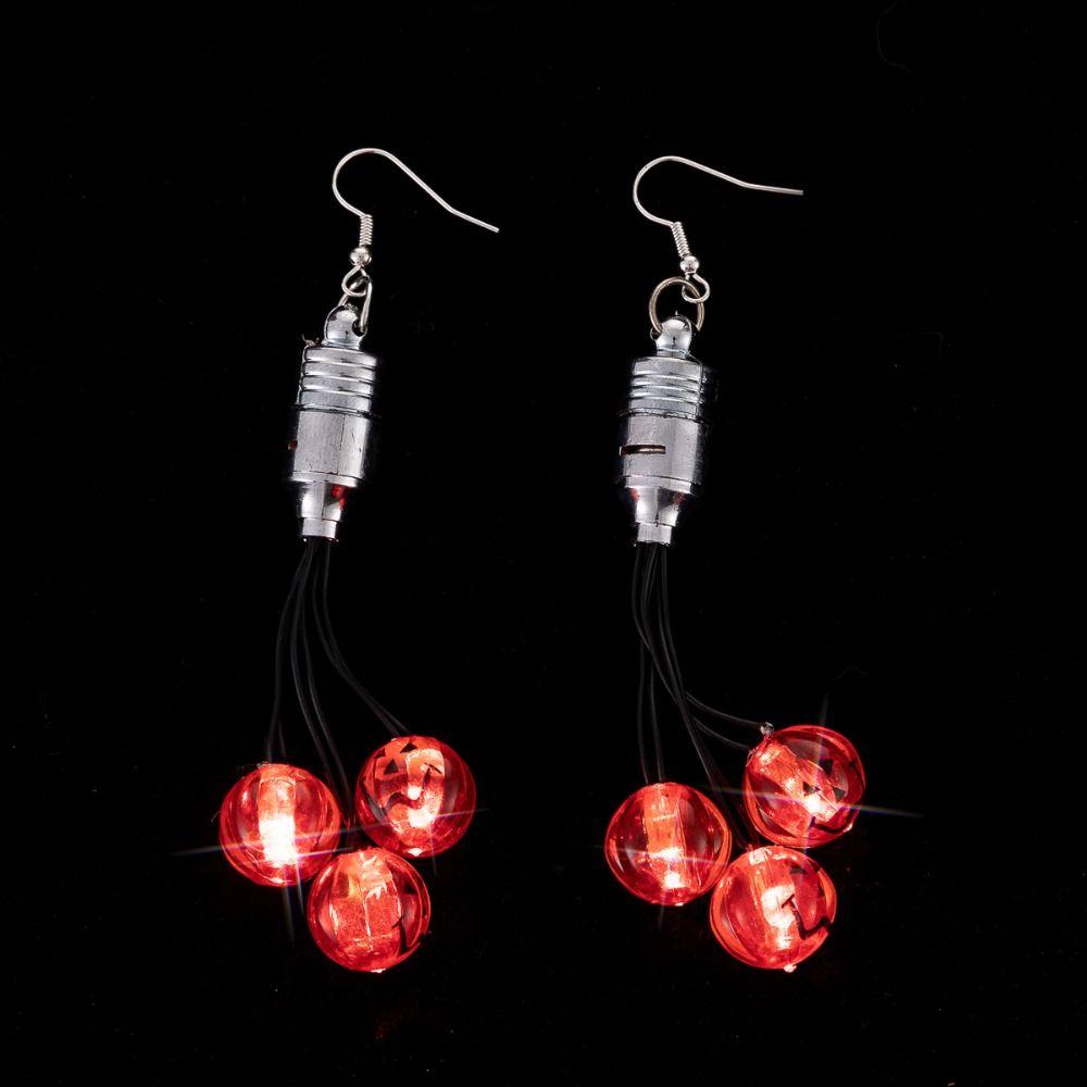 Pendientes de Clip Colgantes de Calabaza Eléctrica Pendientes de Gato Negro con LED Calavera Pendientes Colgantes Luminosos Regalo