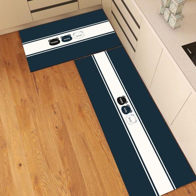 Washable Kitchen Floor Mat Parlor Carpet Bedroom Long Rug Bathroom Entrance Doormat Toilet Anti -Slip Anti -Fatigue Absorbent Mats 