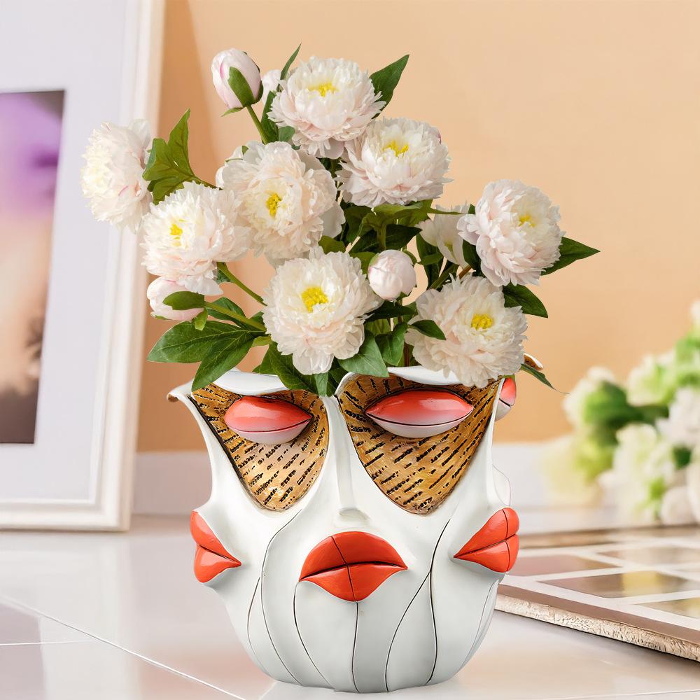 Kreativer Blumentopf mit Gesichtszügen für Frauen, facettenreiche Schreibtischdekoration für Schlafzimmer, Wohnzimmer, Zuhause