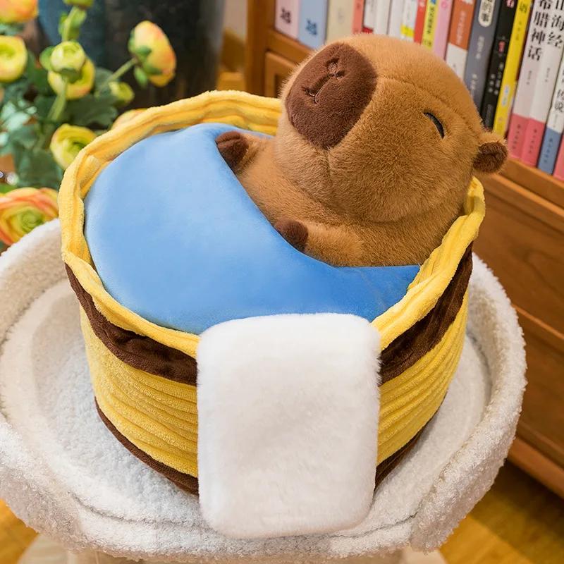 30CM Cute Capybara Plush Toy Creative Bathing Capy Soft Doll Adorable Kawaii Stuffed Animal Pillow Gift for Kids Sleep Buddy