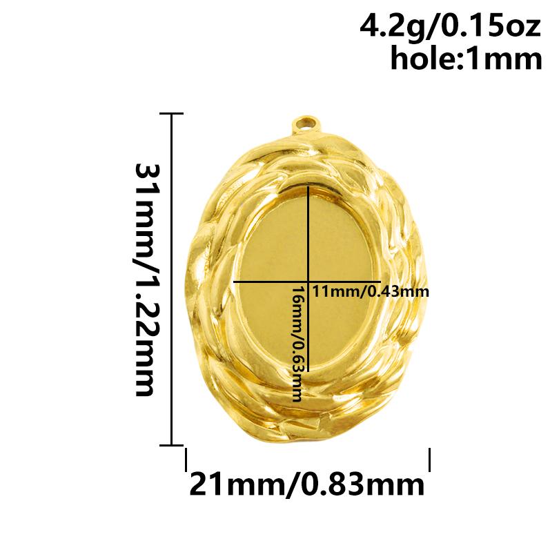 6 Stück Herz Quadrat Wassertropfen Oval Cabochon Basis Fassung Anhänger Edelstahl Charms Für Schmuckherstellung Großhandel DIY Materialien