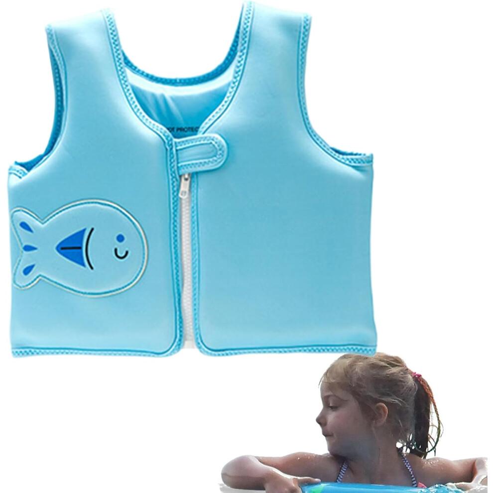 Children's Swim Vest - Swim School Approved, Anti-Jamming, Confidence Booster for Toddlers, Blue Safety Float Aid