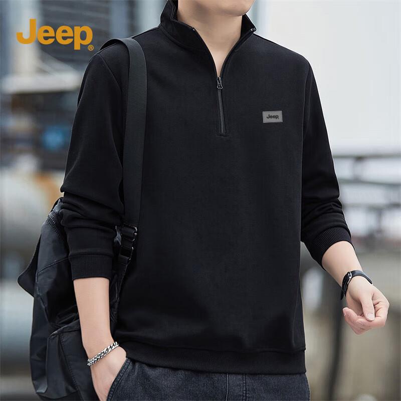 

JEEP Men s Stand-Collar Casual Sweatshirt L
