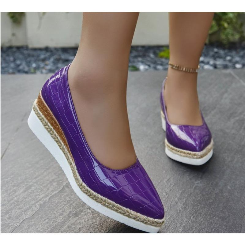 Fashion Fashionable Elegant Casual Women's Shoes Plus Size Slope Petite Pointed Toe Single Shoes Comfortable Synthetic Material Spring