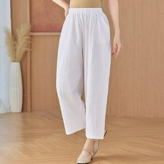 

2026 Summer Women s Comfy Wide-Leg Pants - Loose, Slimming, Straight-Leg for Casual Dressing 2XL белый