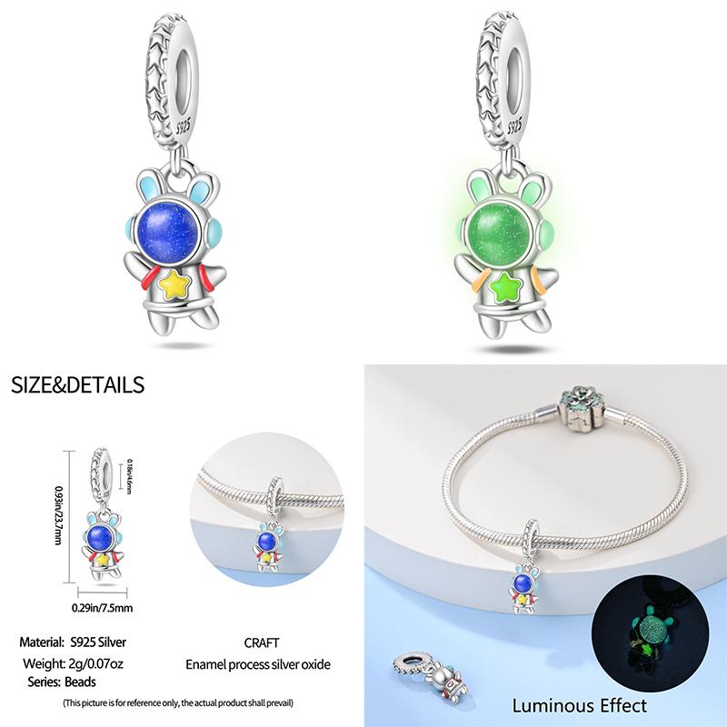 Copper Luminous Astronaut Planet Spaceship Elf Deer Charms Beads Fit Diy Original Bracelets Necklace Jewelry