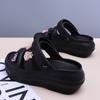 Fashion 2025 Summer Open Toe EVA Women’s Slippers Round Toe Appliques Platform Comfortable Slippers for Outdoor Daily Casual Sandals