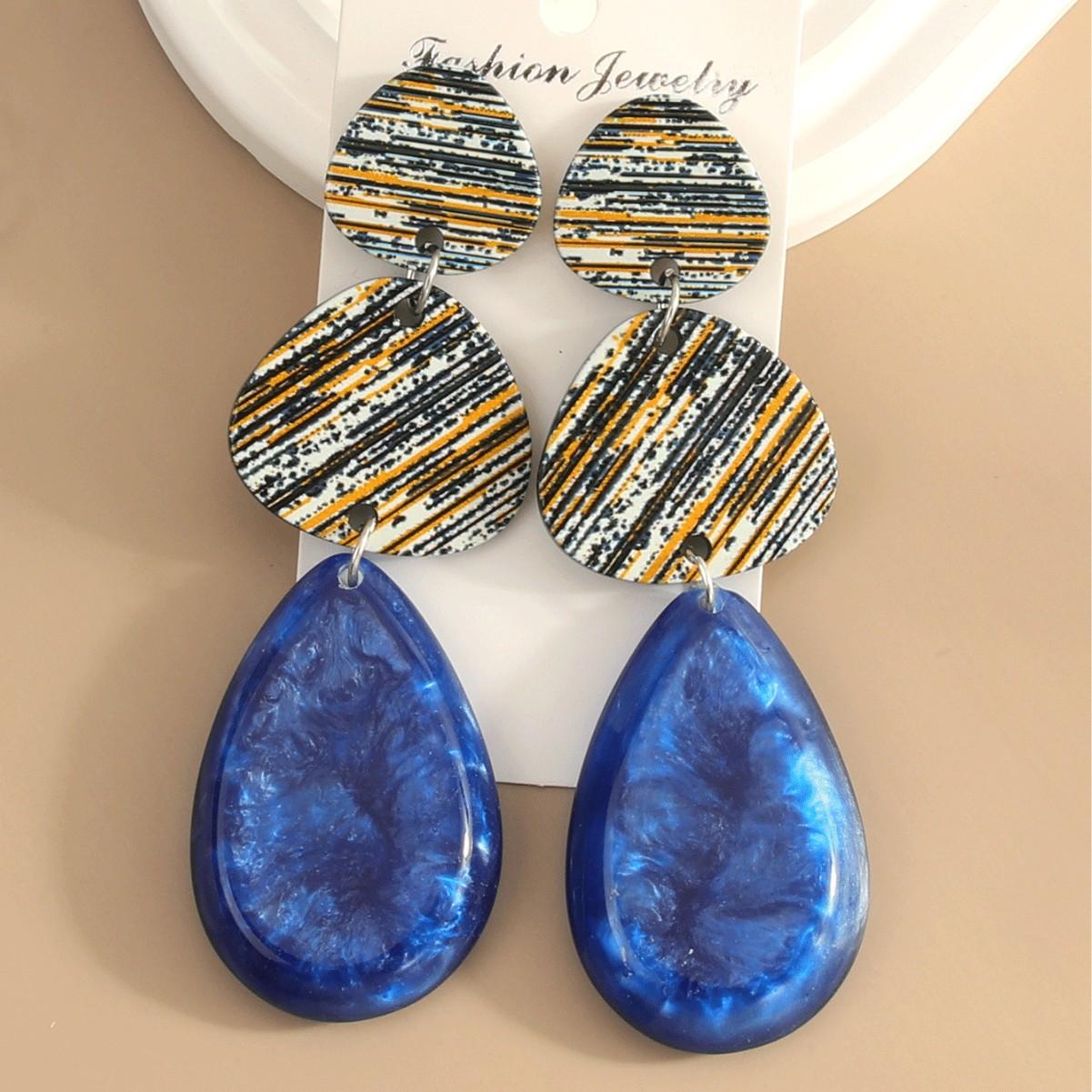 

Модні сережки-краплі для жіночих прикрас синій