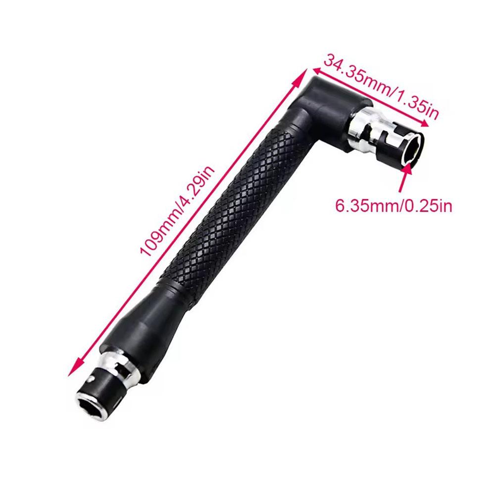 L-shaped 1/4 Hexagonal Screwdriver Bit 90 Degree Double Head Handle Black 6.35 Wrench 10pc Yellow Tape Screwdriver Bit Tool Set