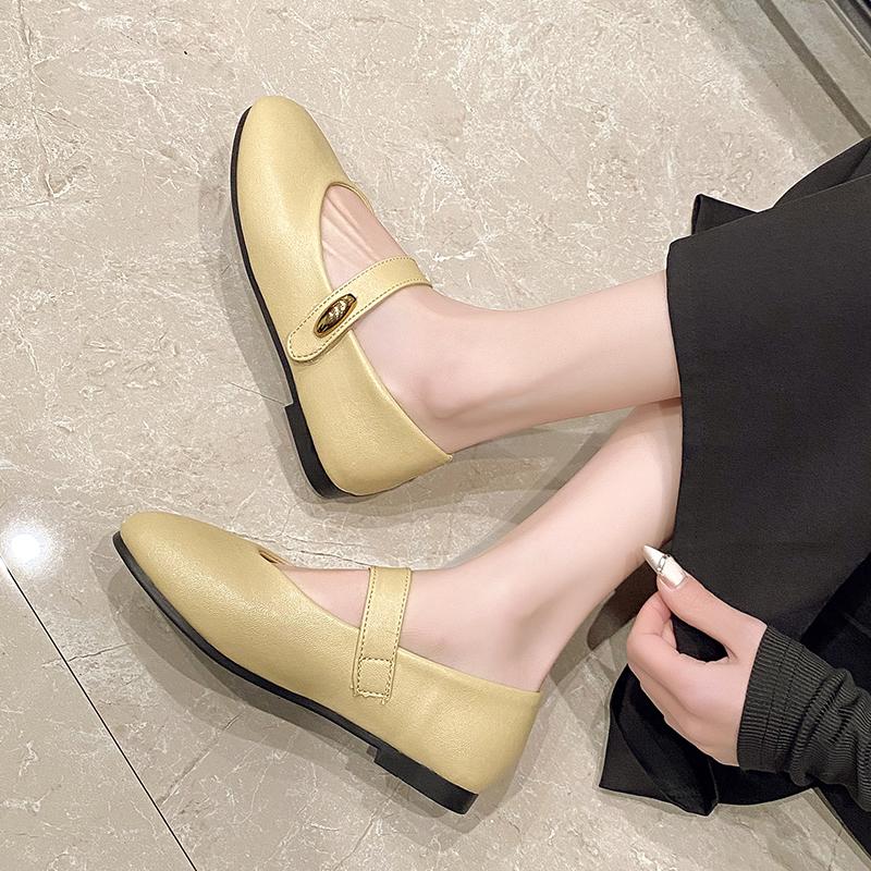 2025 Hochwertige Retro-Stil Rundzehen Damen Mary Jane Schuhe Damen Weiche Sohle Ballerinas Lässig Kleid Streetstyle Schuhe