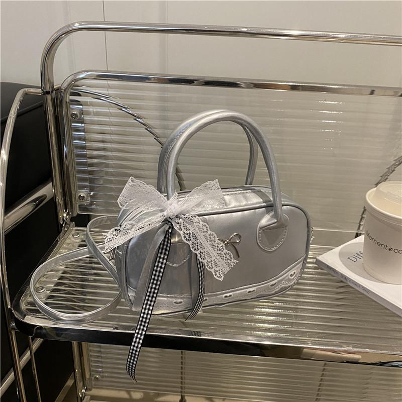 Niche Versatile Cute Lace Portable Boston Bag Women's 2025 Summer New High-end Shoulder Messenger Bag