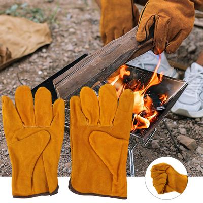 1 Pair Garden Gloves Non-slip Solid Color Ultra-Thick Wear Resistant Wide Application Keep Warm Soft Outdoor Gardening Worker Welding Full Finger