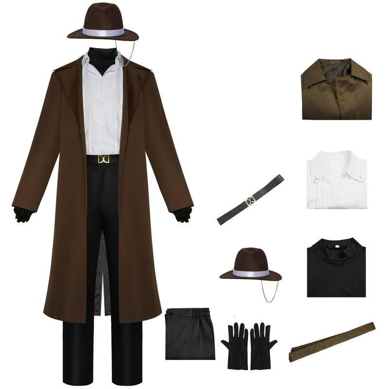 Comfortable Anime Cosplay Outfits For Gamers Bungo Stray Dogs Dazai Chuuya Soft Fabric