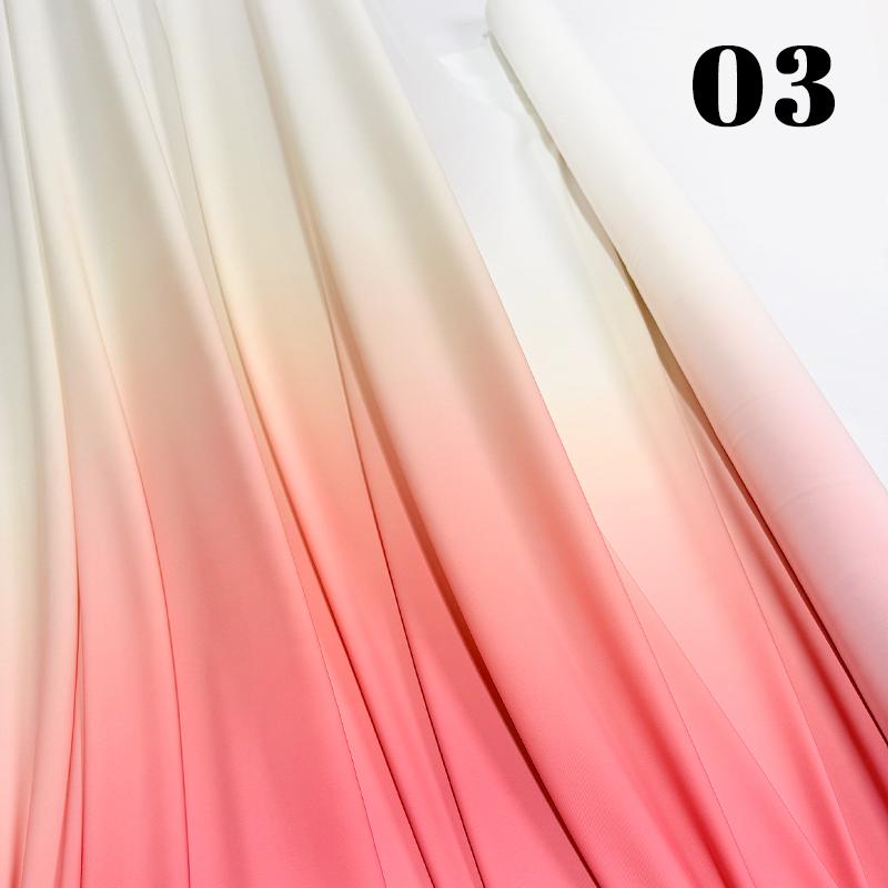 50cm Chiffon Gradient Fabric Hanfu Ancient Style Rainbow Gradient Fabric Stage Costume Design Skirt Dress DIY Sewing Material